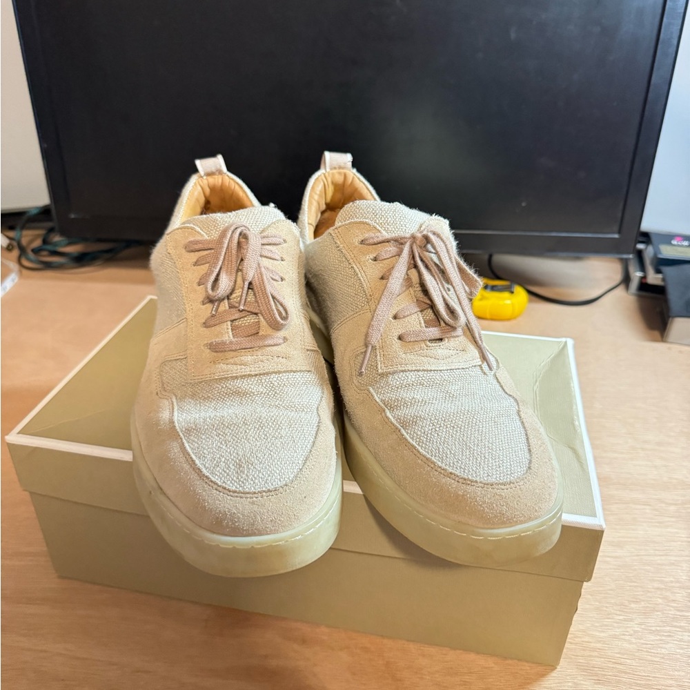 Aurelien Beige Linen Sneakers